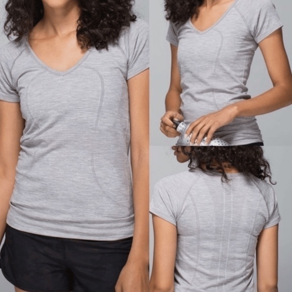 Lululemon Athletica Women’s Gray Swiftly Tech Short-Sleeve V-Neck Tee M - Picture 1 of 7